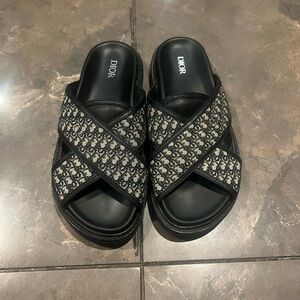 Dior Women's Black and Gray Sandals